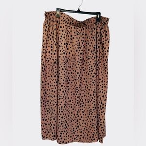 Black and Tan Flowing Skirt for Casual‎ Wear Leopard Animal Print